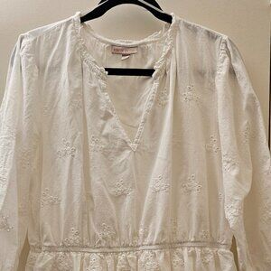 Knox Rose size XXL 100% Cotton Dress with eyelet and lace, lined 3/4 sleeve